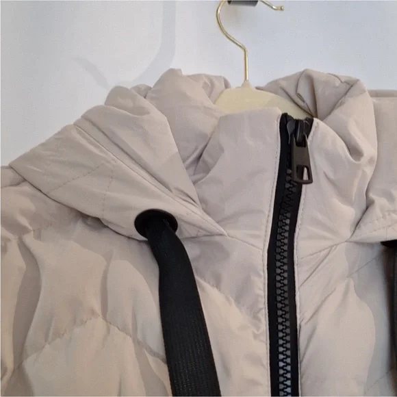 Anthro Black & Cream Hooded Puffer Jacket by Saint & Sinner - Picture 10 of 16